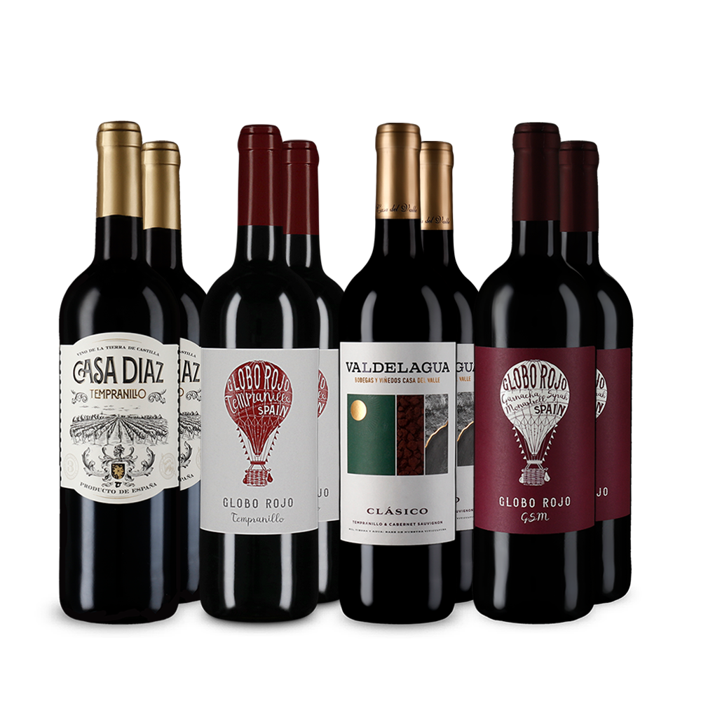 Ideal zu grünem Spargel: Spanische Rotwein-Stars im 4x2-Paket – Gold