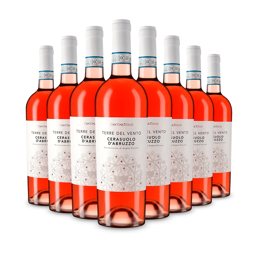 8 Flaschen Terre del Vento Cerasuolo d'Abruzzo Rosato 2024 – Gold