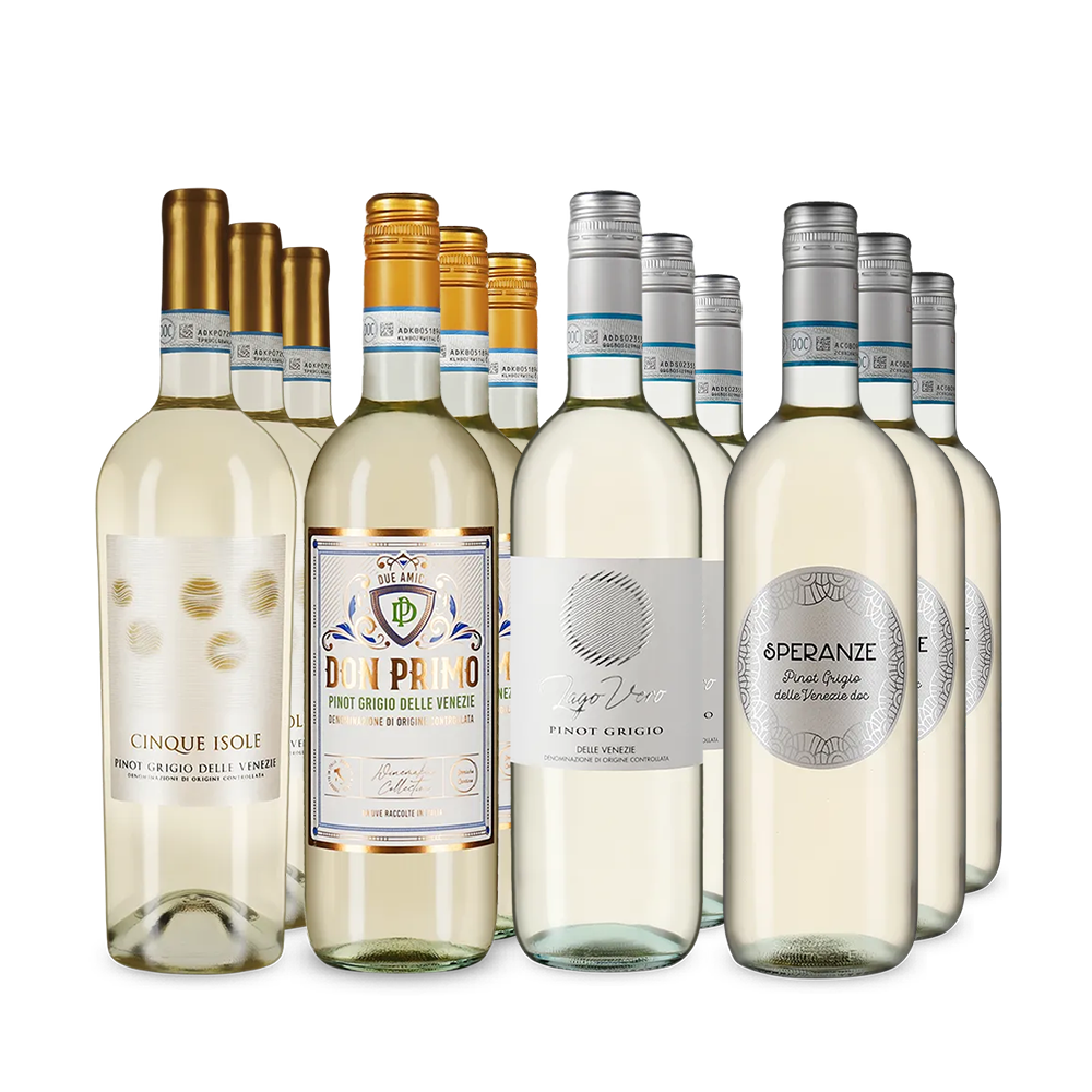 Gold-prämierte Pinot-Grigio-Stars aus Venetien im 4x3-Paket – Gold