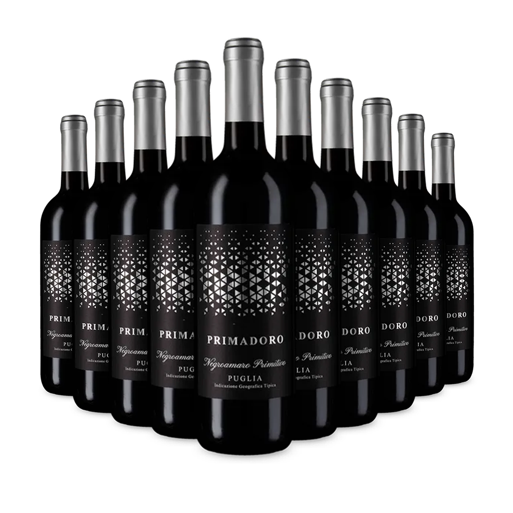10 Flaschen Primadoro Negroamaro Primitivo 2024 – Gold