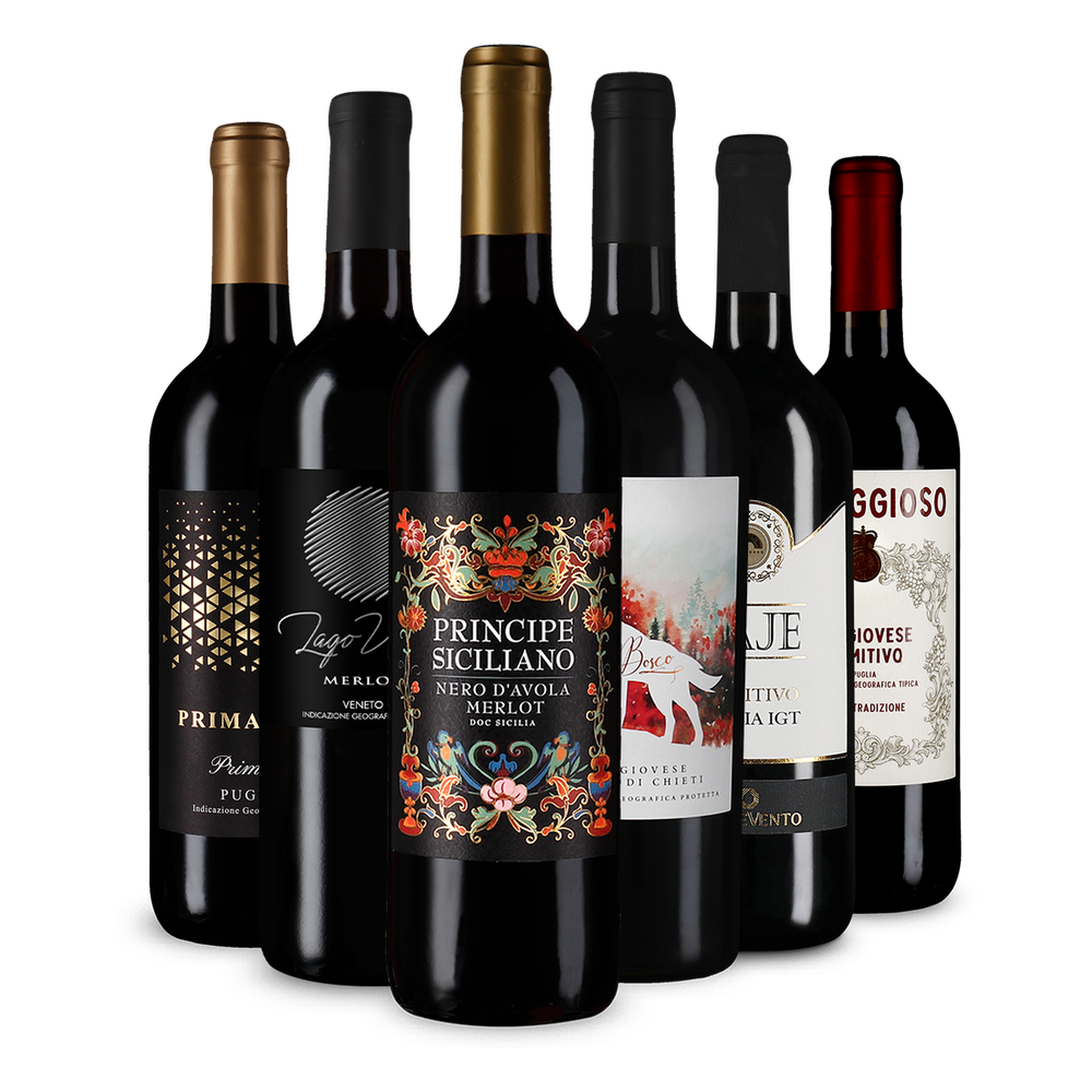 6x1 Rotwein Entdeckerpaket Italien