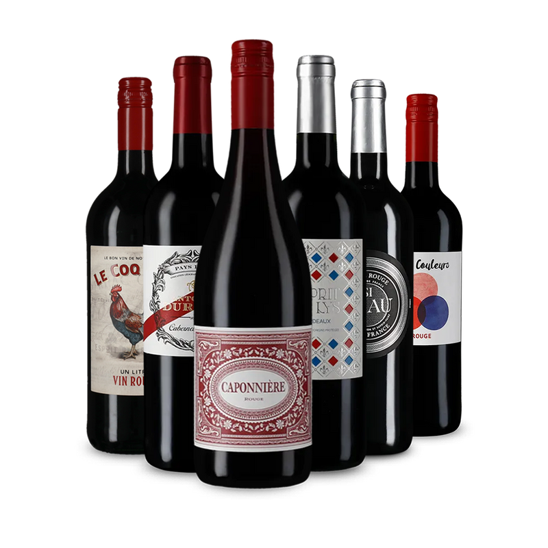 Französische Rotweinperlen im Entdeckerpaket – Gold