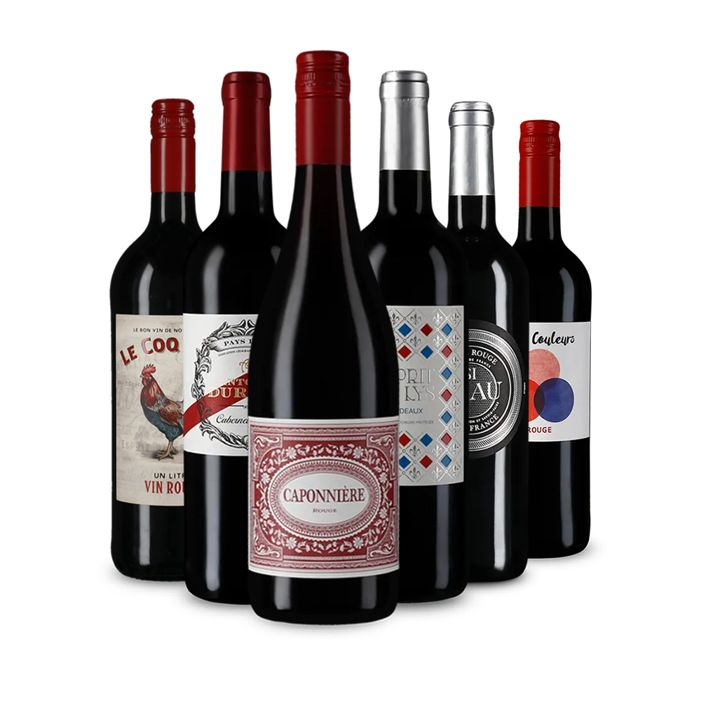 Französische Rotweinperlen im Entdeckerpaket – Gold