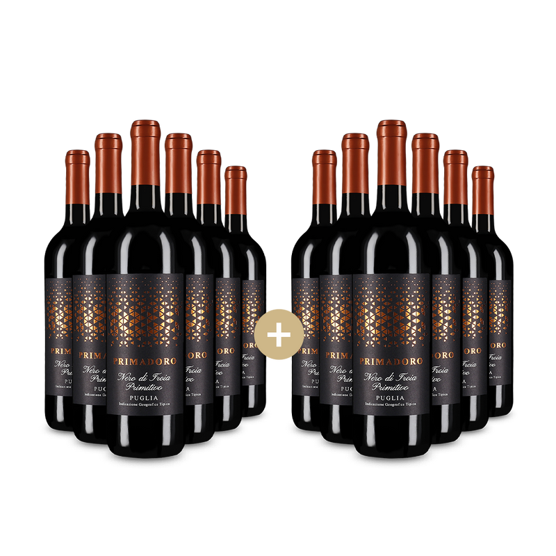 6+6 Flaschen Primadoro Nero di Troia Primitivo 2024 – Gold