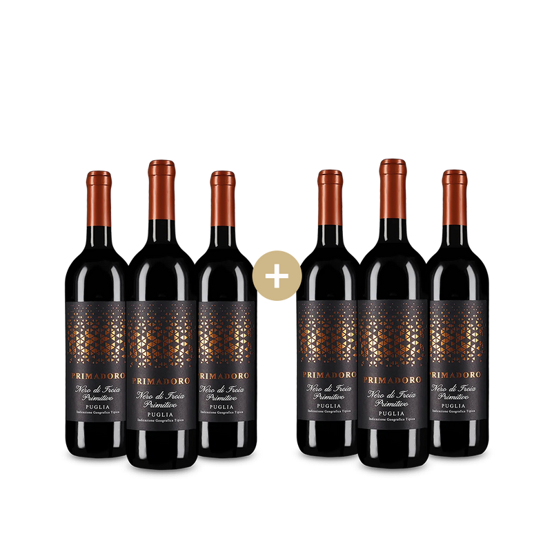 3+3 Flaschen Primadoro Nero di Troia Primitivo 2024 – Gold