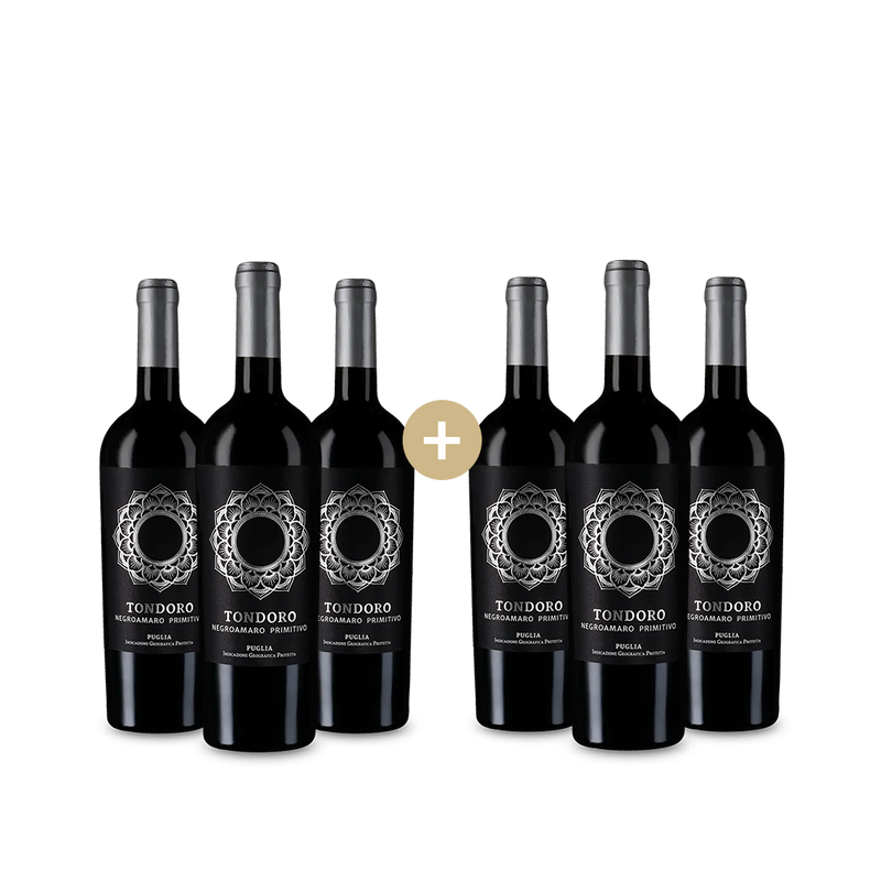 3+3 Flaschen Tondoro Negroamaro Primitivo 2023 – Gold