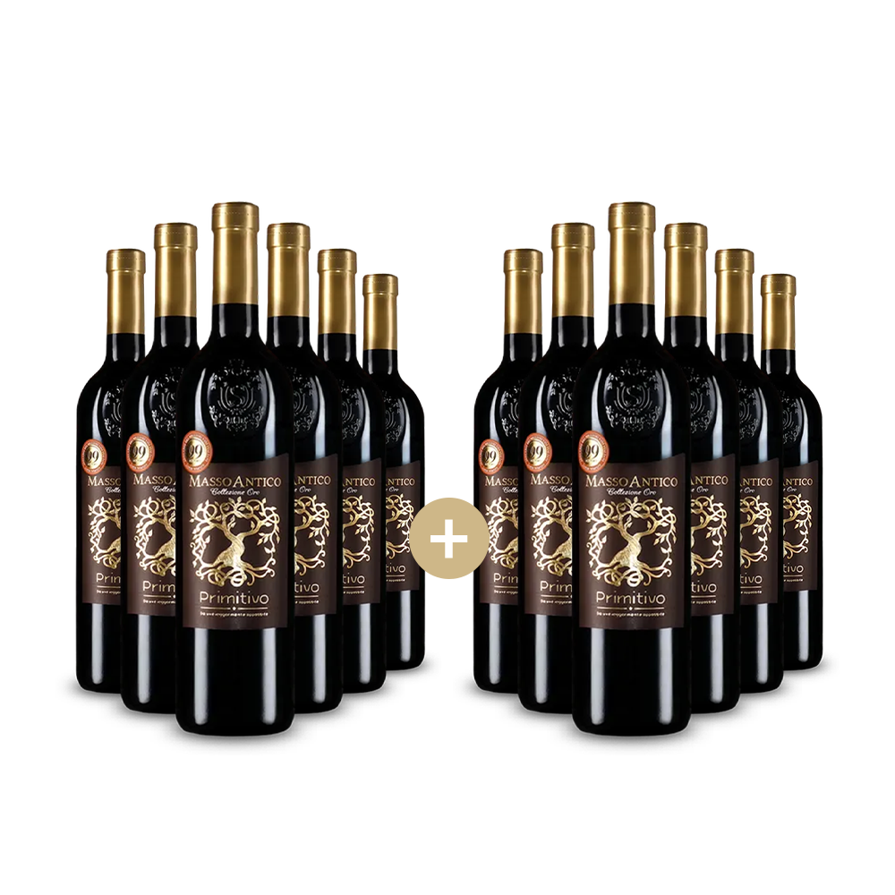 6+6 Flaschen Masso Antico Primitivo Appassite Collezione Oro 2024 – Gold