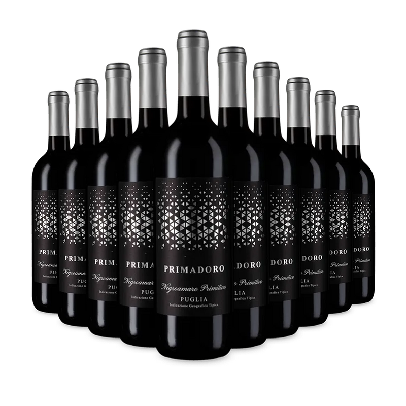 10 Flaschen Primadoro Negroamaro Primitivo 2024 – Gold