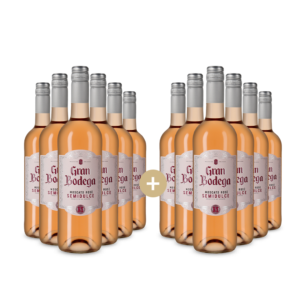 6+6 Flaschen Moscato Rosé semidulce 2024 – Gold