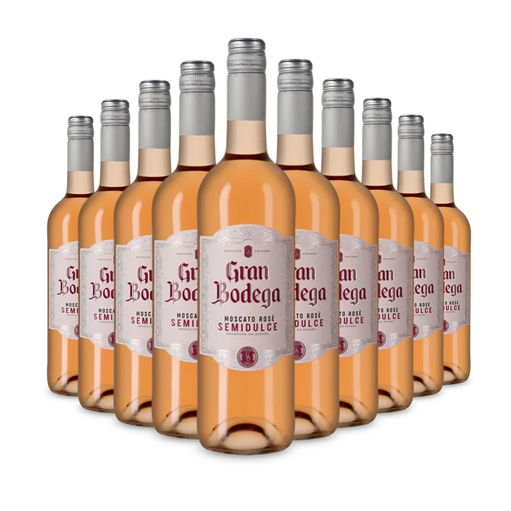 10 Flaschen Moscato Rosé semidulce 2024 – Gold