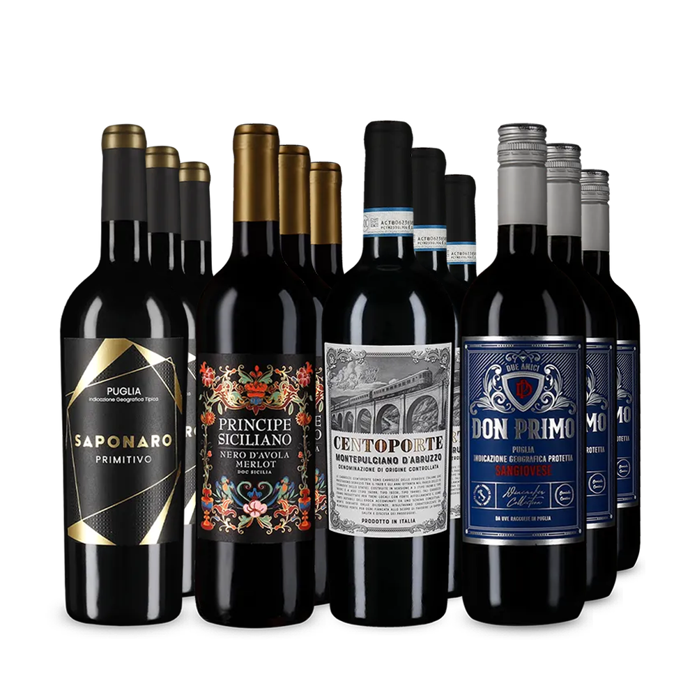 Italienische Rotwein-Stars im 4x3-Paket – Gold