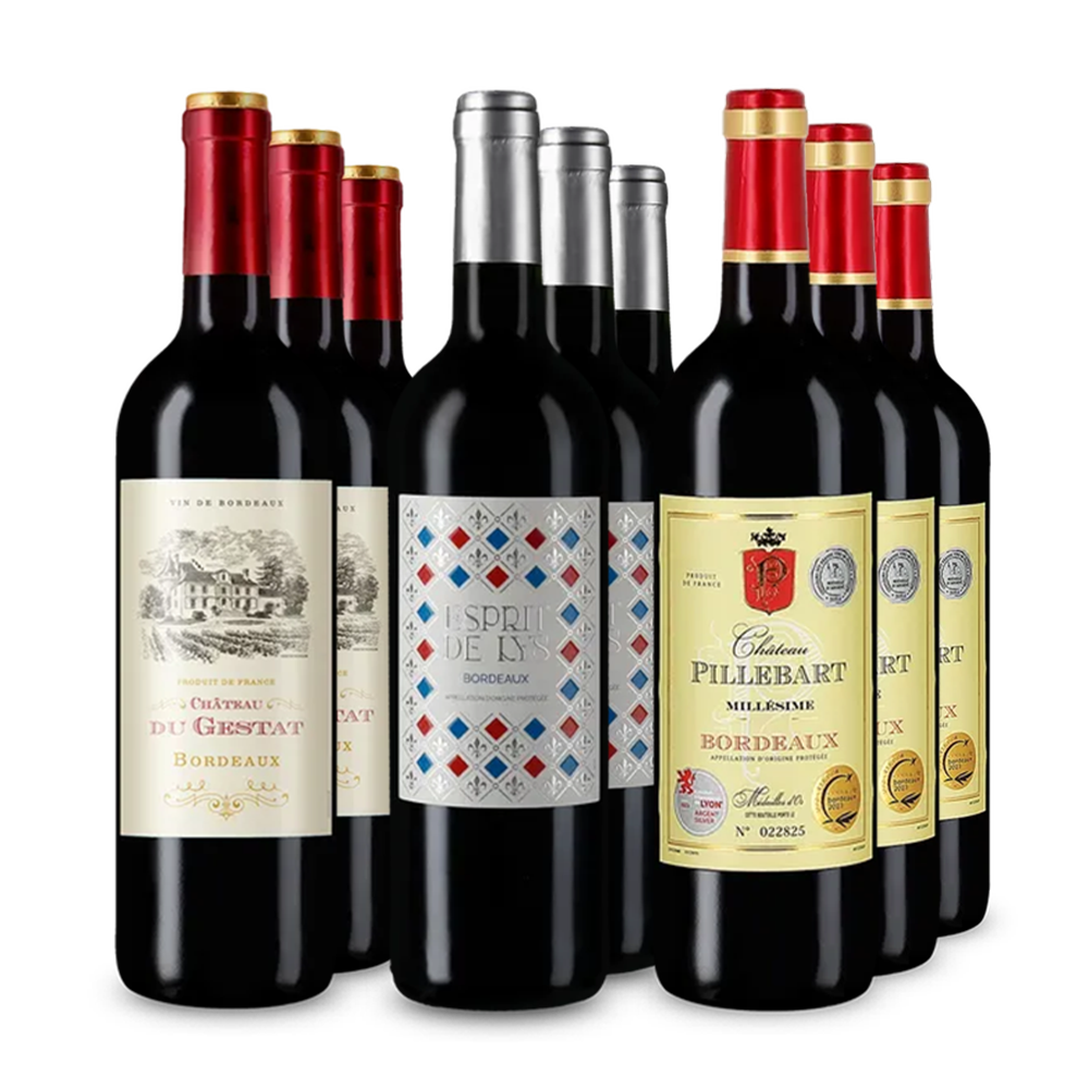 Bordeaux-Stars im 3x3-Paket – Gold