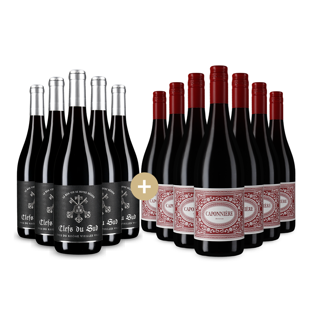 5+7 Flaschen französische Rotwein-Stars – Gold