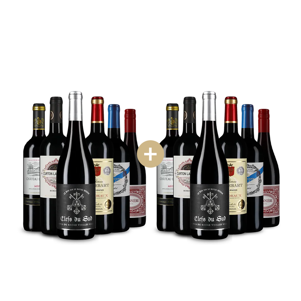 6+6 Flaschen französische Rotwein-Hits – Gold