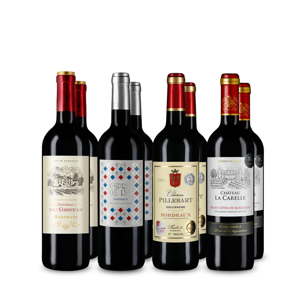 Klassische Bordeaux-Stars im 4x2-Paket – Gold