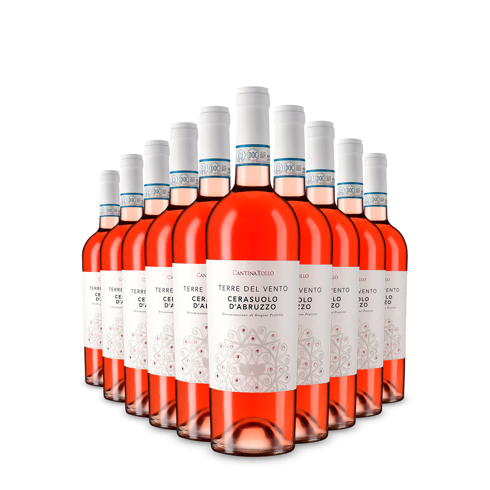 10 Flaschen Terre del Vento Cerasuolo d'Abruzzo Rosato 2025 – Gold