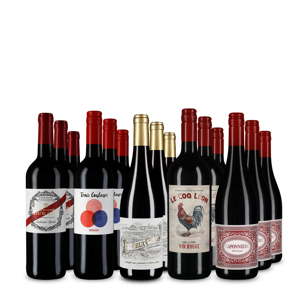 5x3 Rotwein-Favoriten aus Frankreich im XXL-Paket