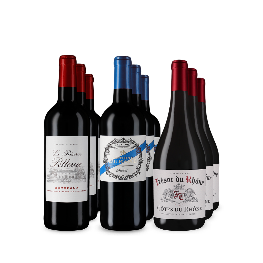 3x3 Französische Rotwein-Selektion aus Top-Regionen