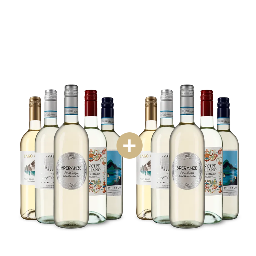 5+5 Flaschen Pinot Grigio: Goldene Auswahl