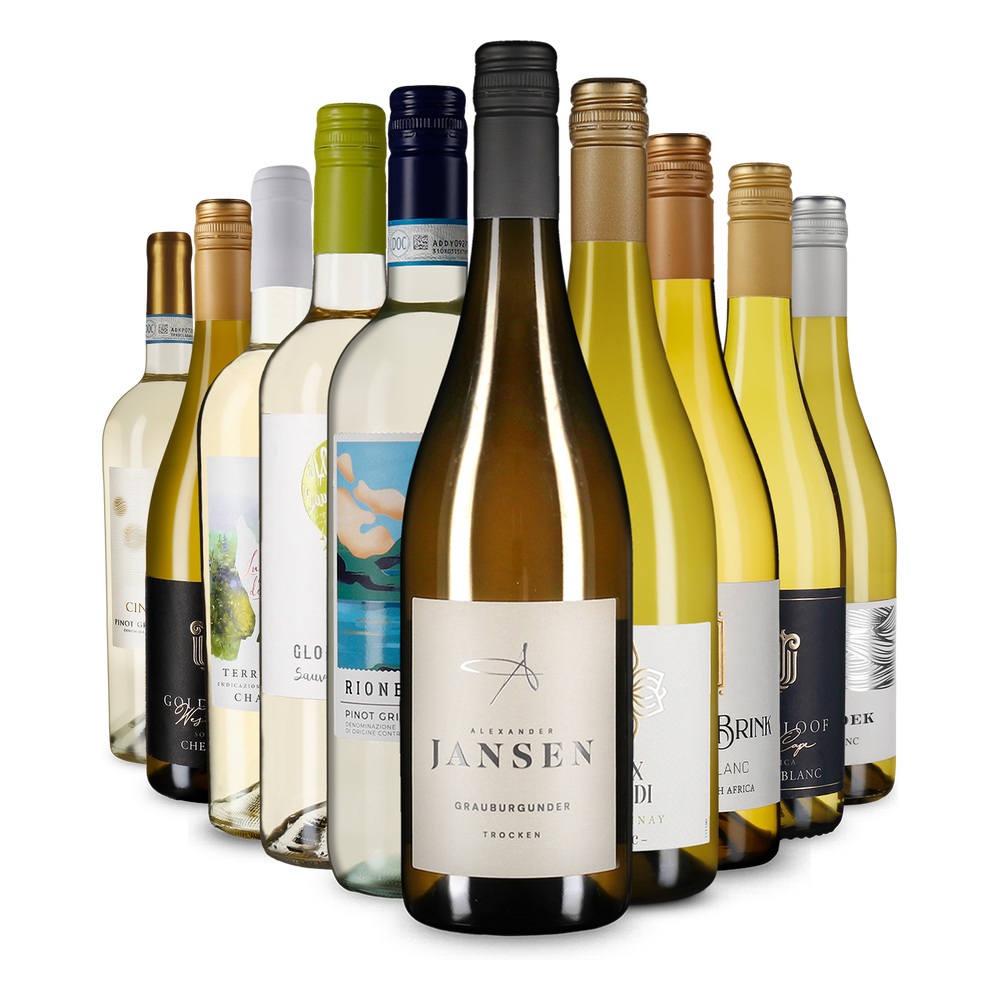 10x1 Weißwein pur: Top-Auswahl im Kennenlernpaket