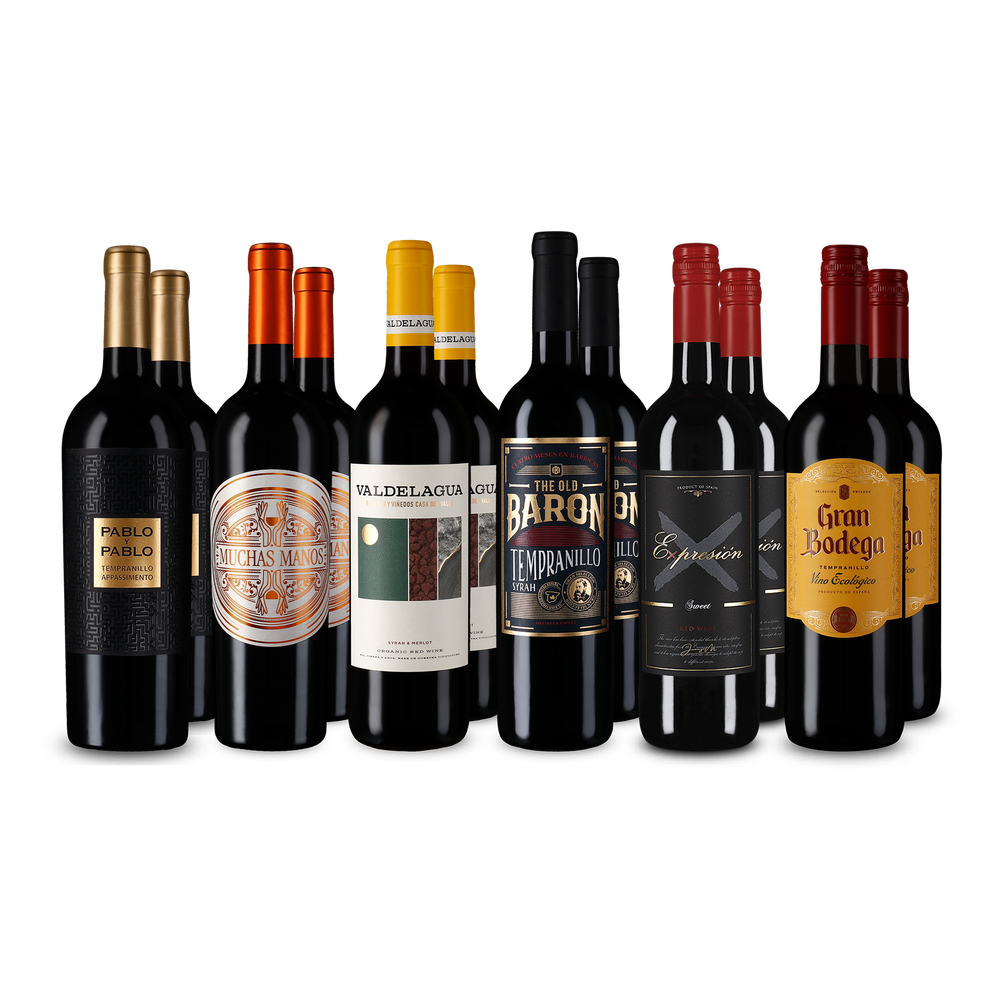 6x2 Spanische Rotweine: Samtig & weich