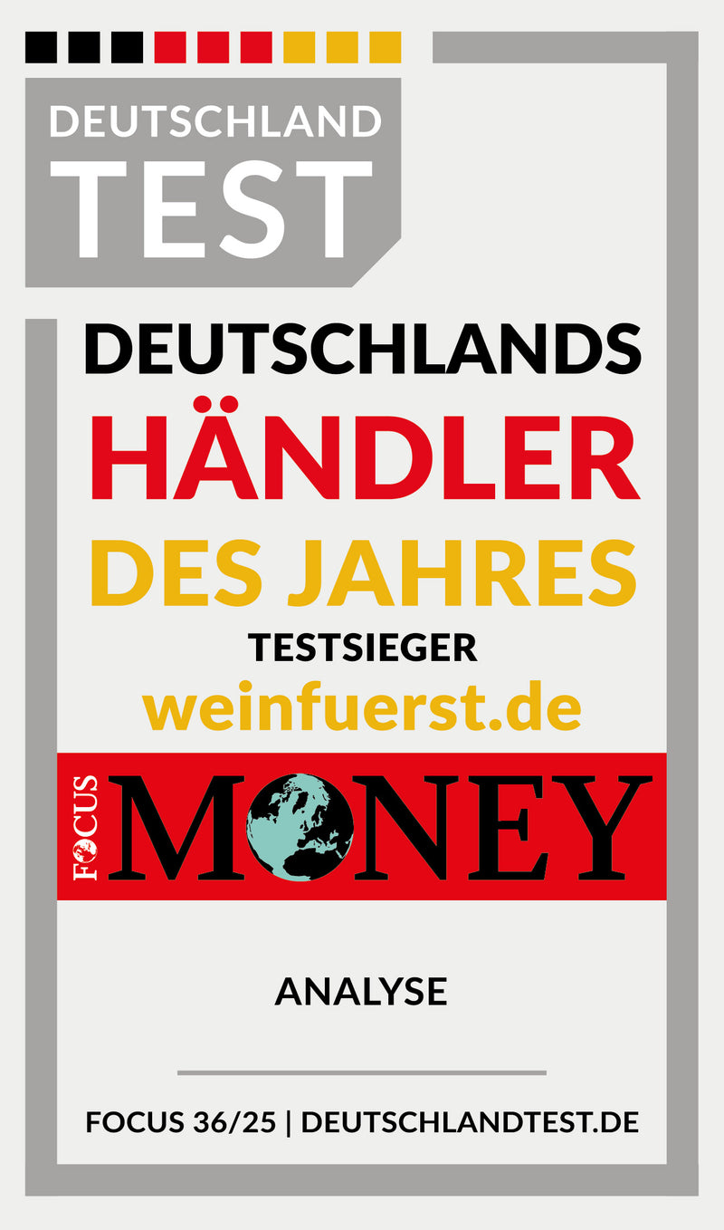 Auszeichnung als Testsieger zu Deutschlands Händler des Jahres. Vergeben von Focus Money